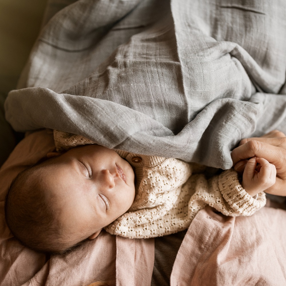 PETITE&MARS Otulacze z muślinu bambusowego 2szt GREY PLANES